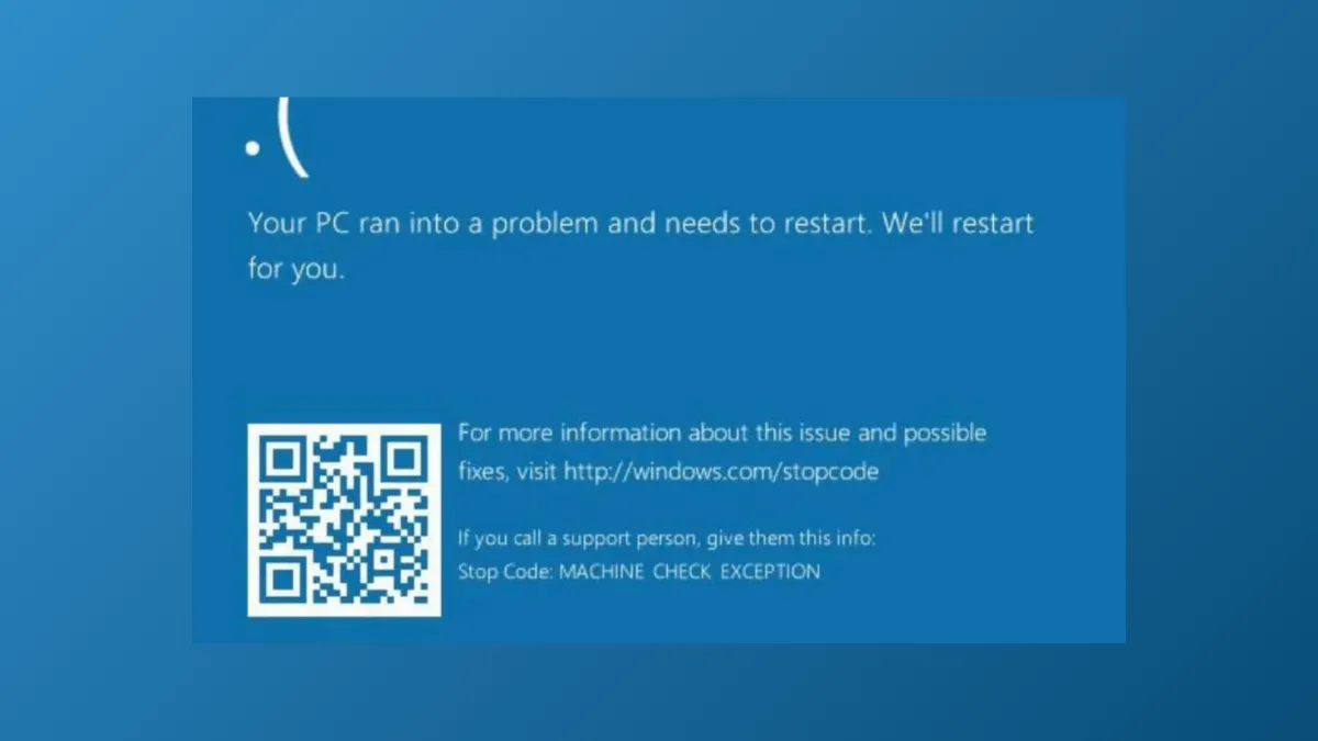Fix Machine Check Exception Blue Screen Error in Windows 11