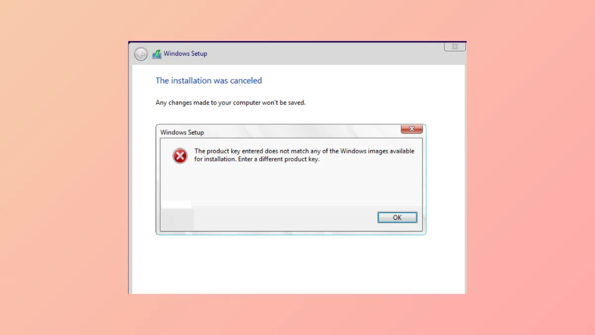 How to Fix “The Product Key Entered Does Not Match Any of the Windows Images Available” Error During Windows 11 Installation