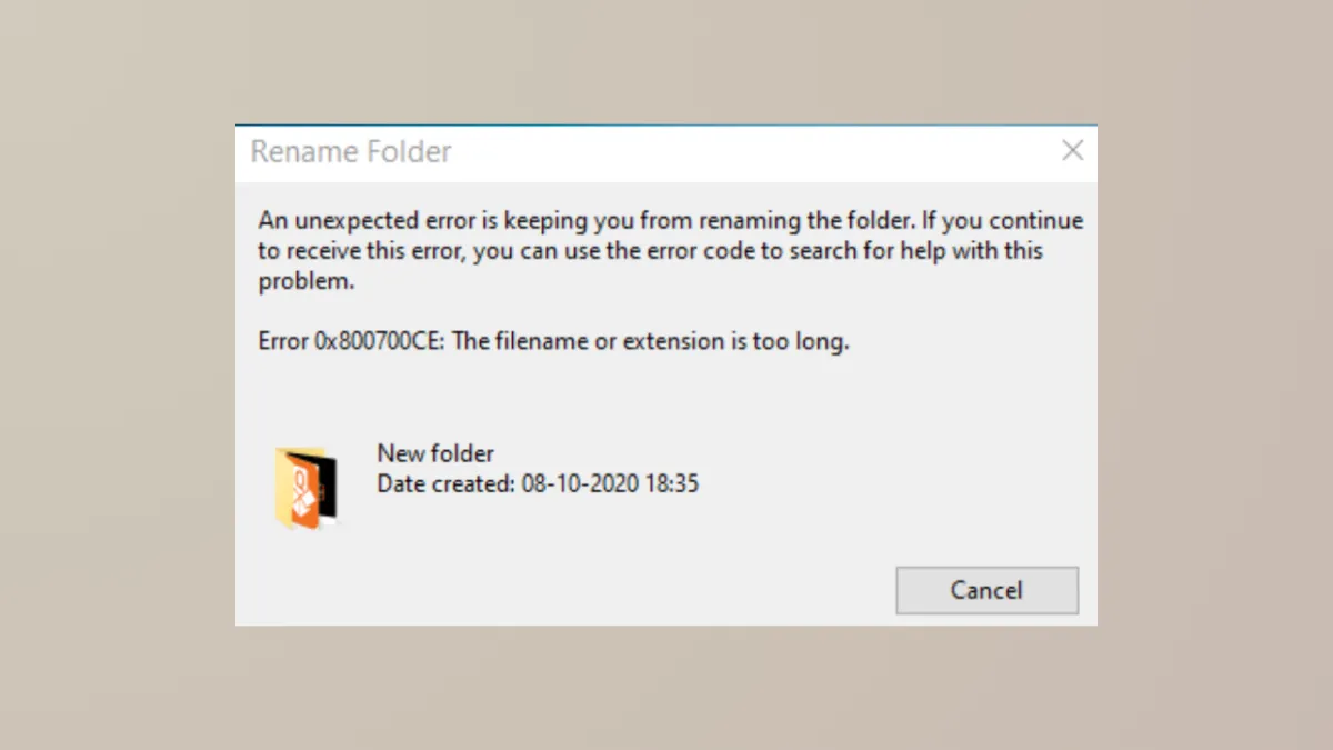 How to Fix Error 0x800700CE The Filename or Extension Is Too Long in Windows 11