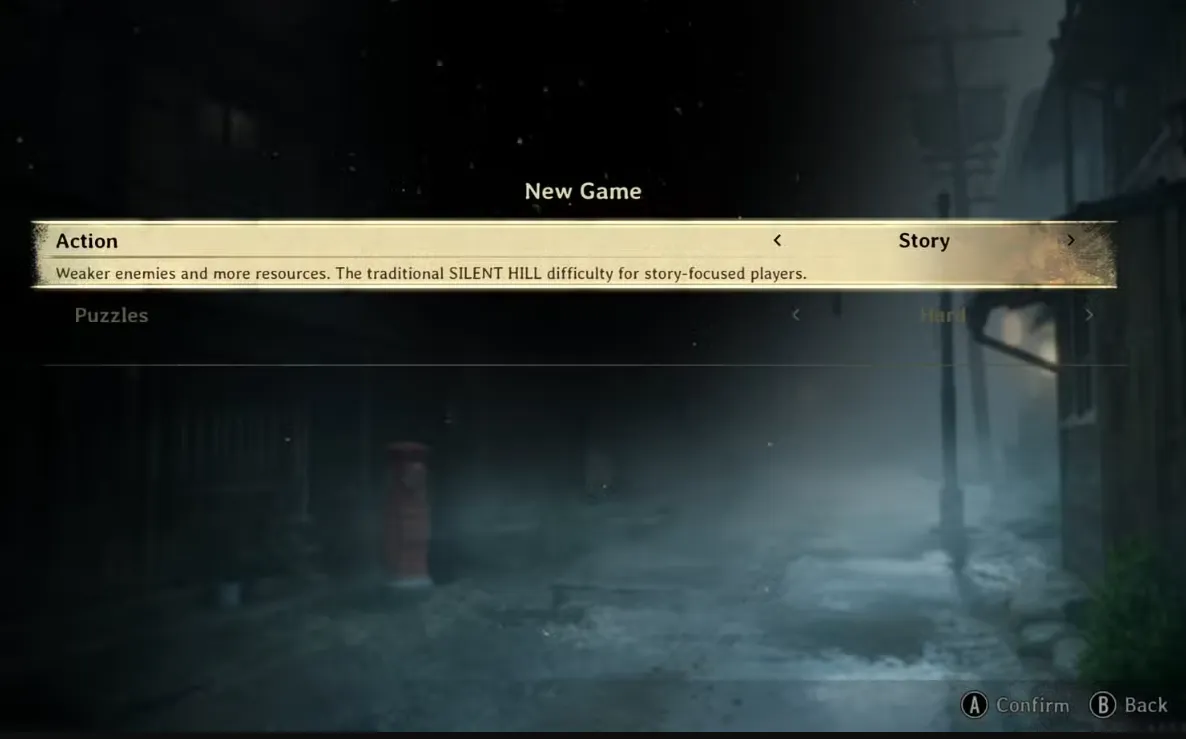 Silent Hill f change difficulty — Action and puzzle settings
