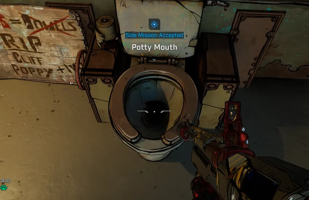 Borderlands 4 Potty Mouth — Give GenIVIV to Moxxi or the jukebox
