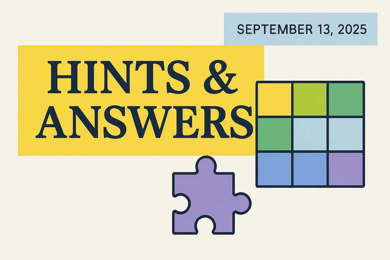 NYT Connections today (#825, Sep 13) — hints and answers