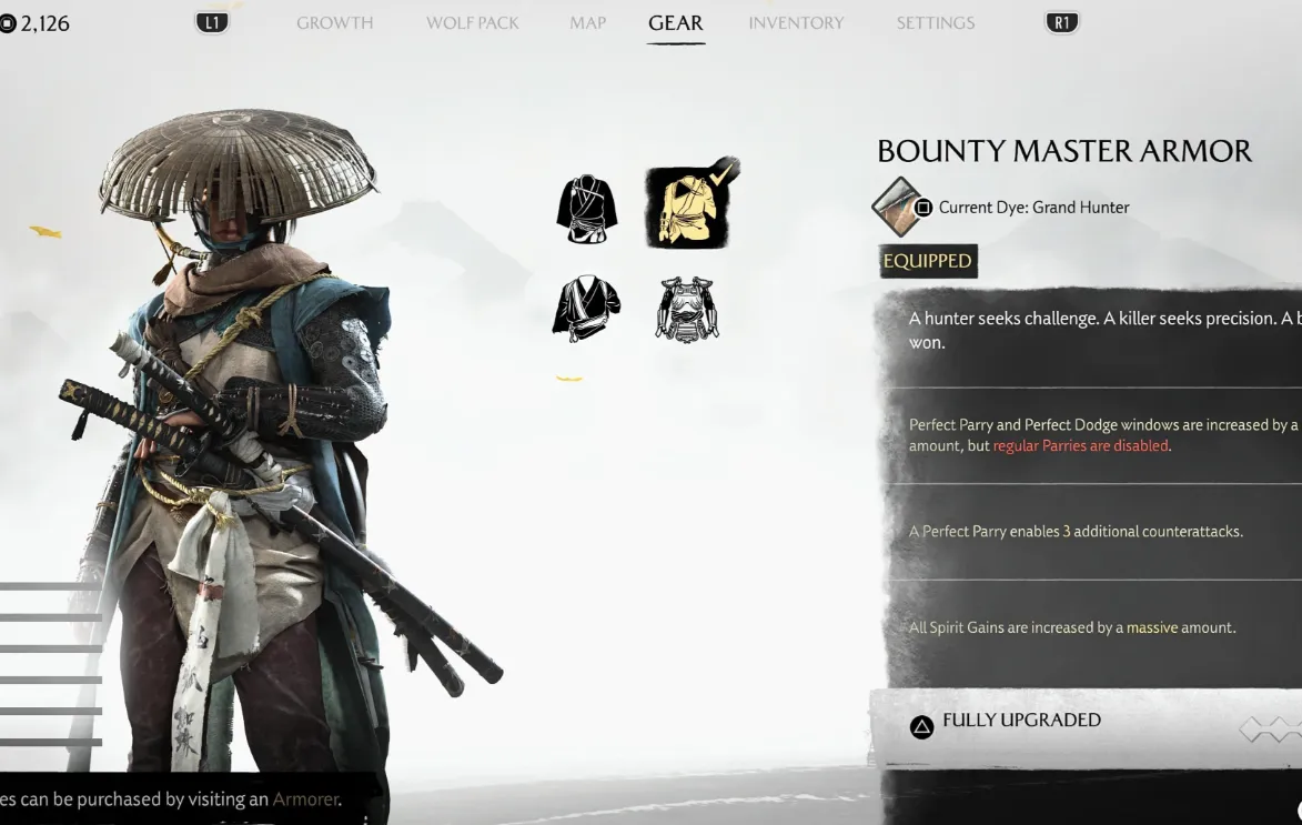 Ghost of Yotei’s Bounty Master armor — unlock steps, effects, and upgrades