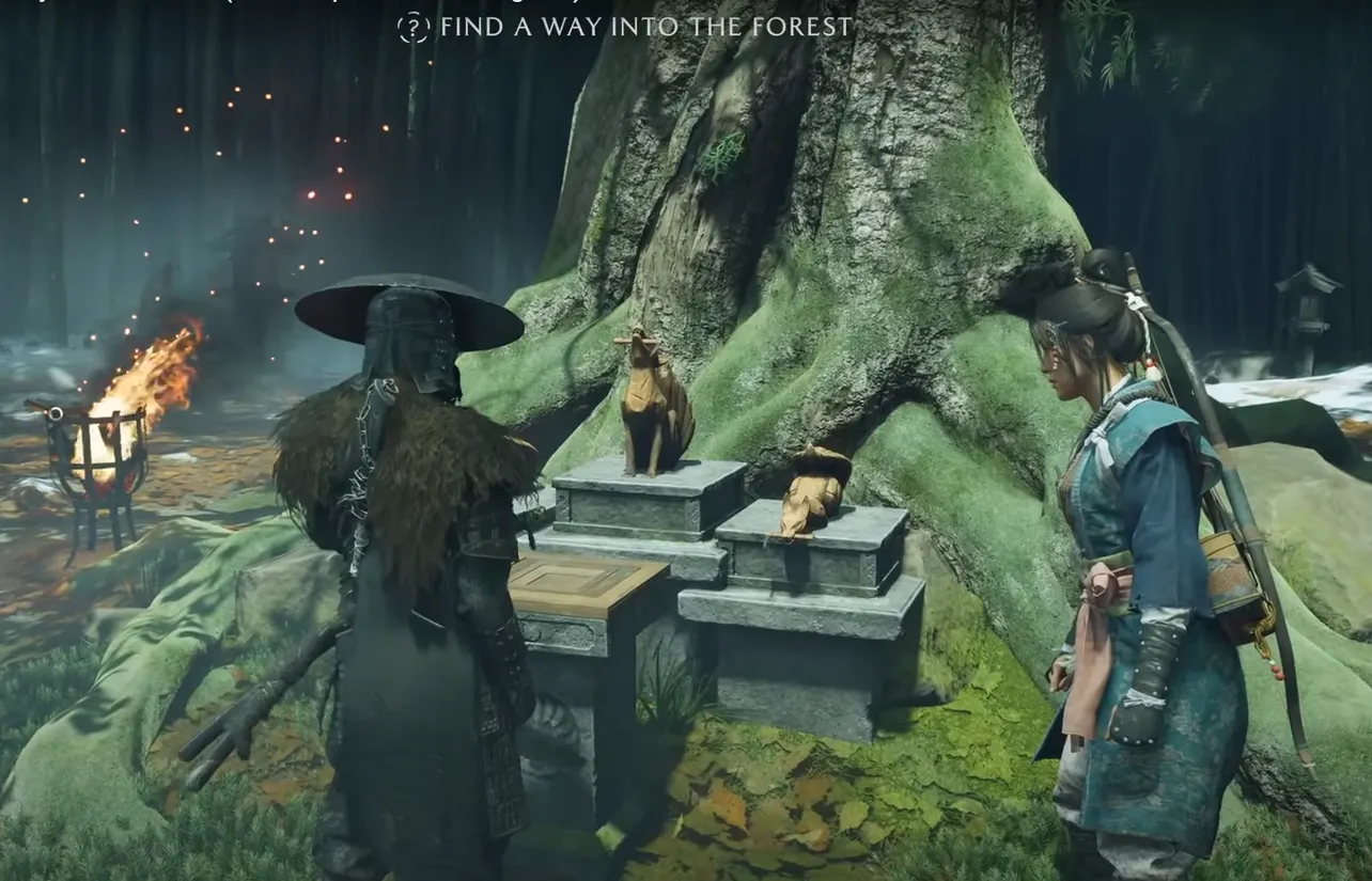 Ghost of Yotei — Solve the “Find a Way Into the Forest” puzzles