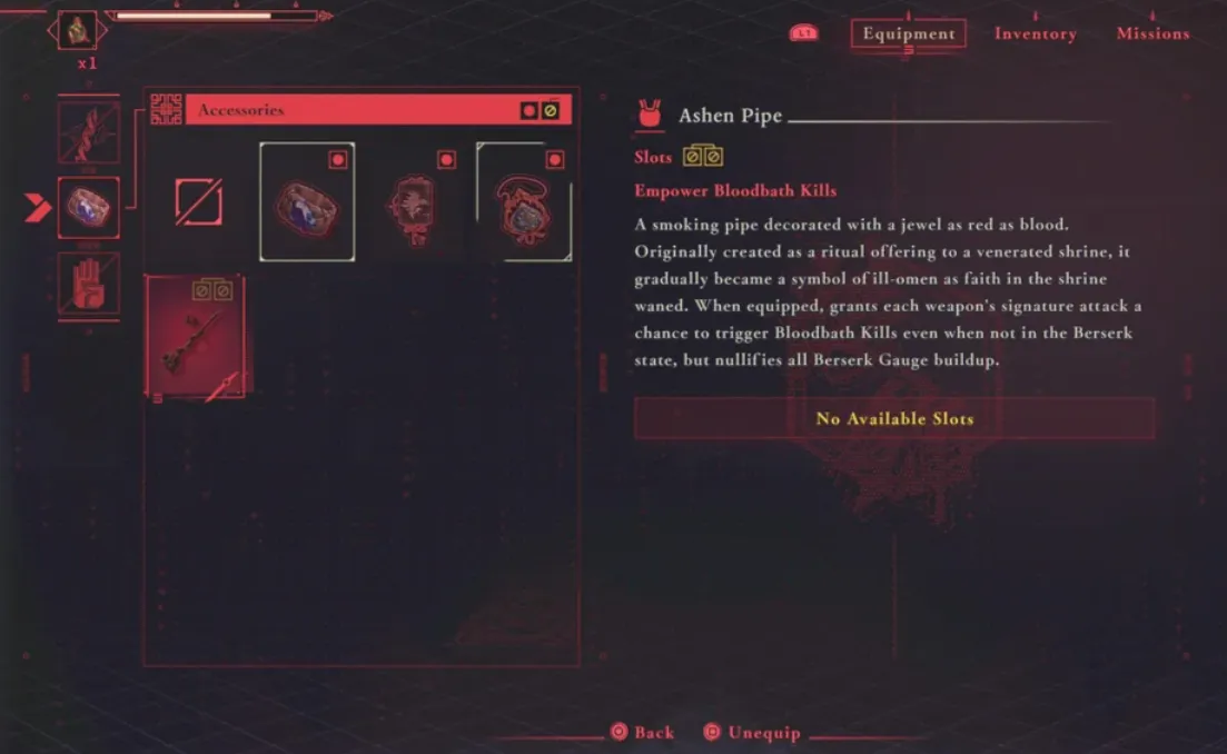 Ninja Gaiden 4 accessory slots — unlock more in Chapter 4