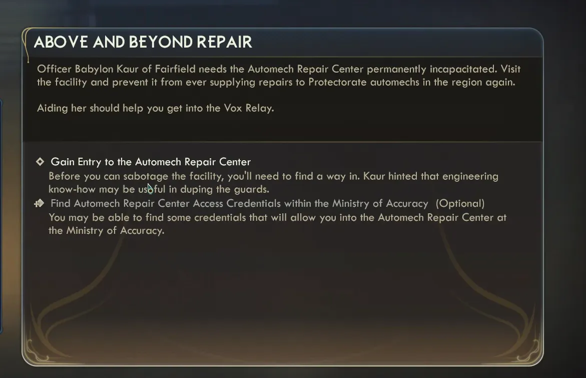 The Outer Worlds 2 — Above and Beyond Repair walkthrough and outcomes