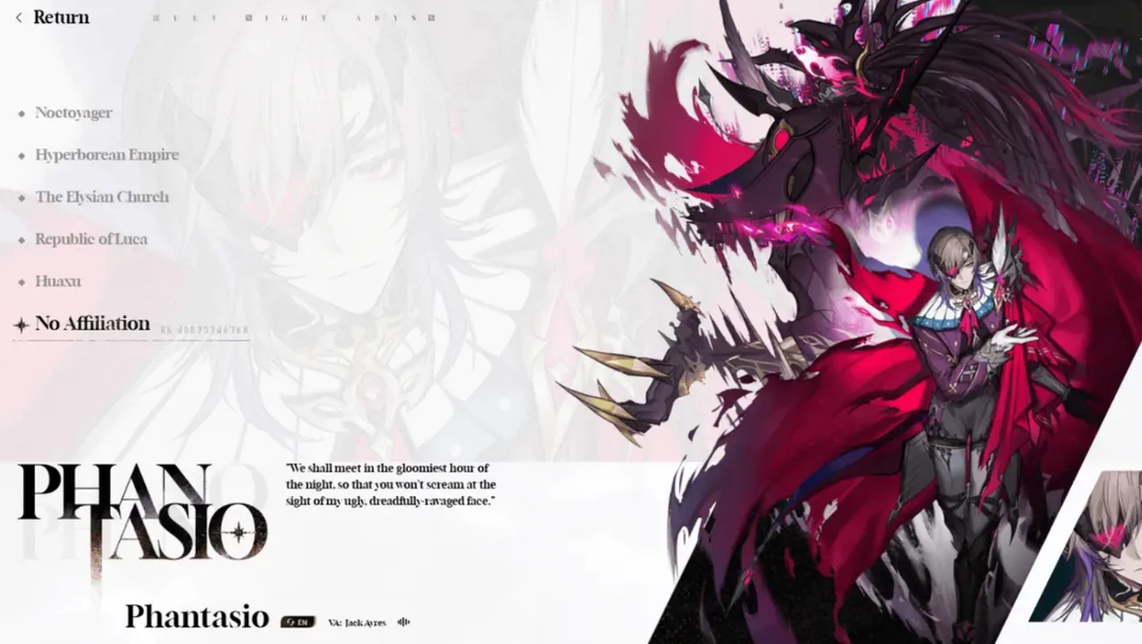 Duet Night Abyss — Phantasio build, skills, and team guide