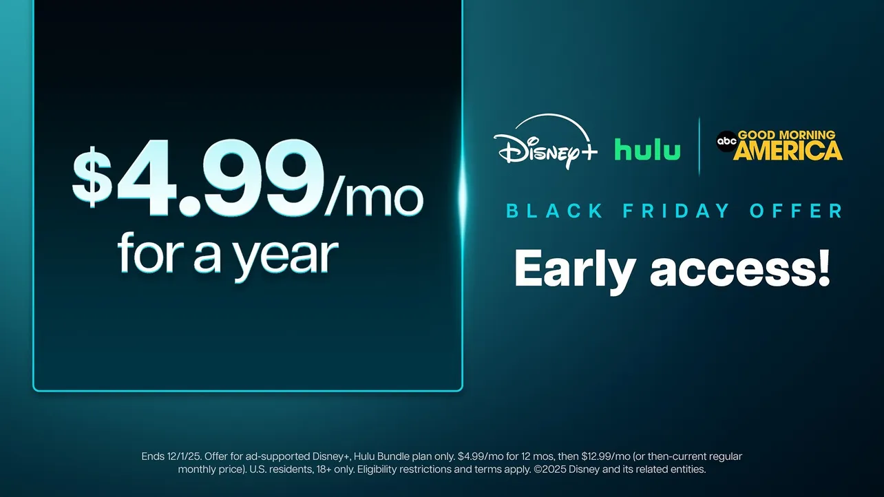 Disney+ and Hulu Black Friday 2025 bundle for GMA viewers is $4.99 a month