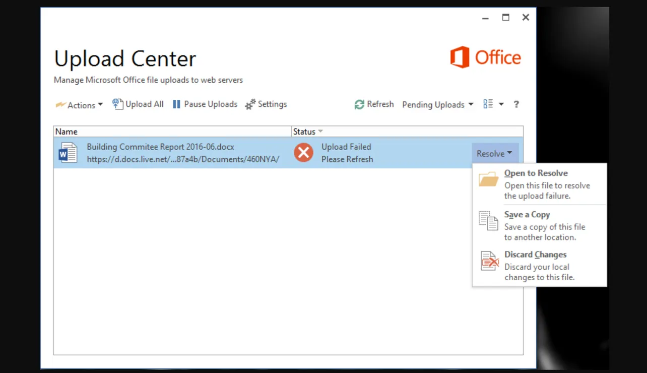 Disable Microsoft Office Upload Center in Windows (Office 2010–2016)