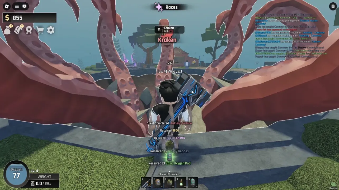 Kraken quest requirements in Abyss (Roblox)