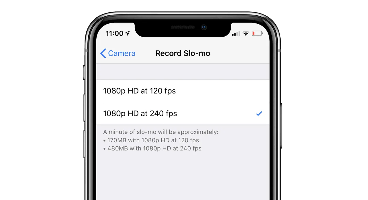 iPhone XS and iPhone XR record slow motion videos at 240 fps only