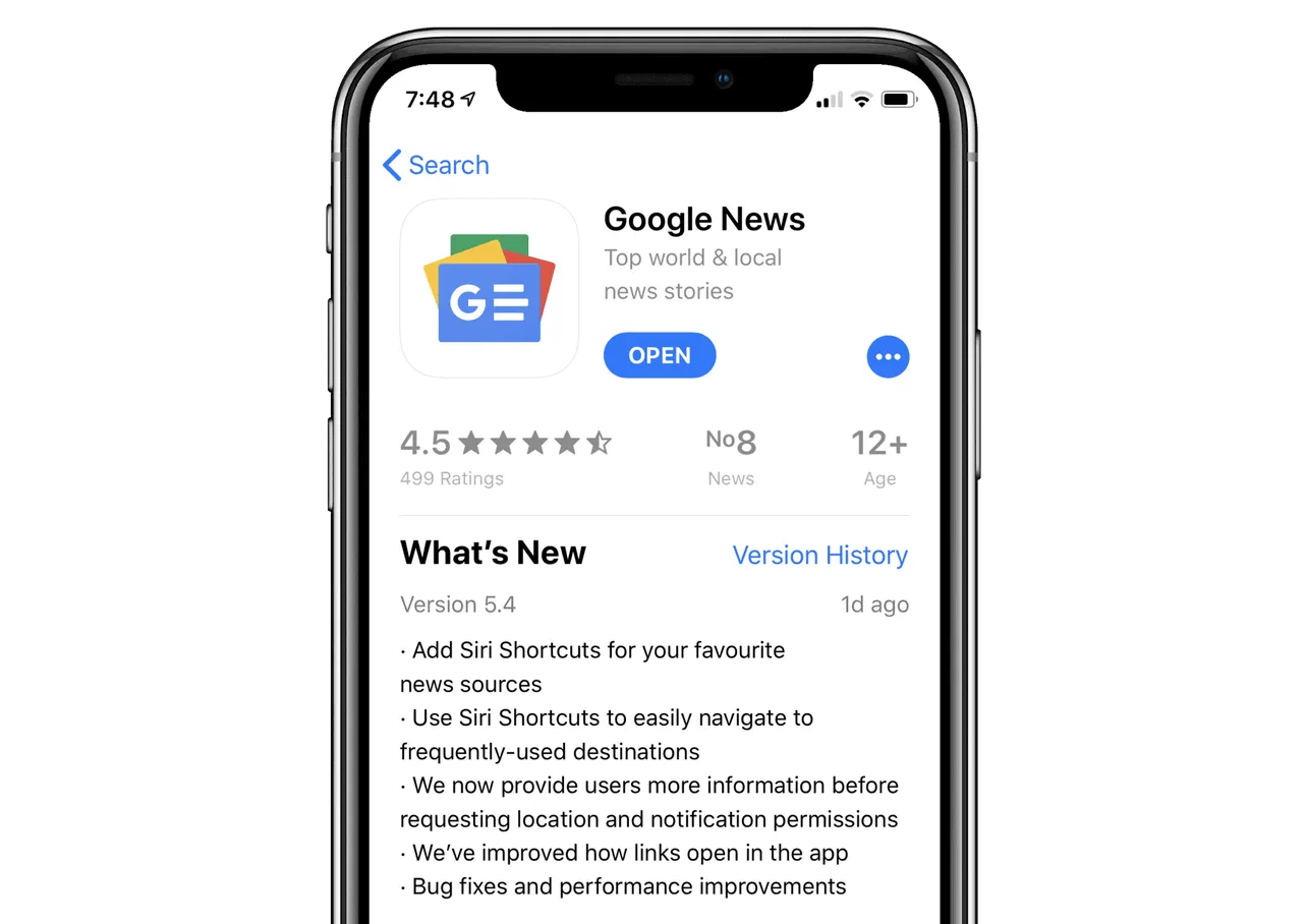 Siri Shortcuts now available in Google News iOS app