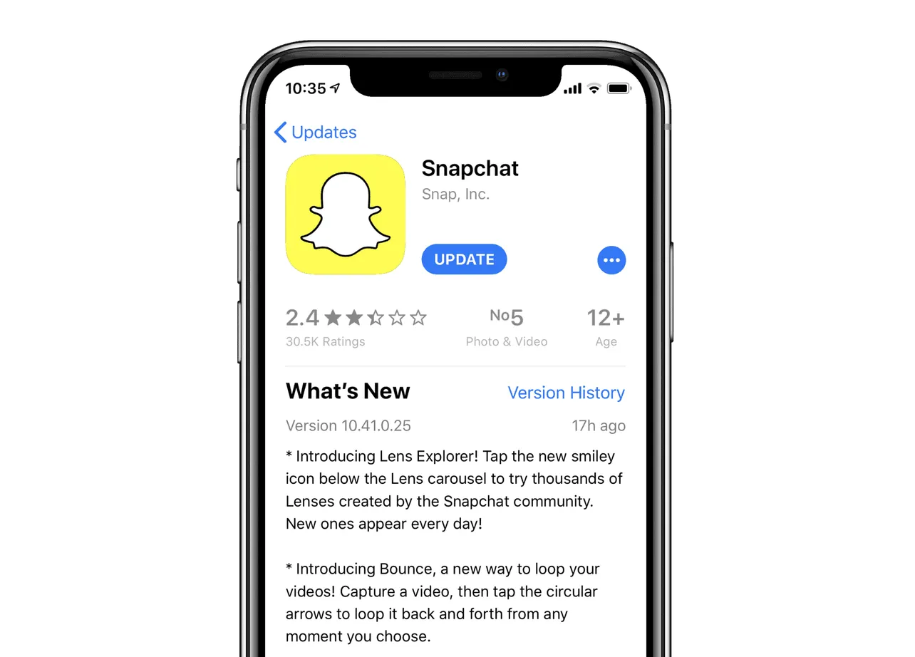Snapchat app updated with two new features: Lens Explorer and Bounce