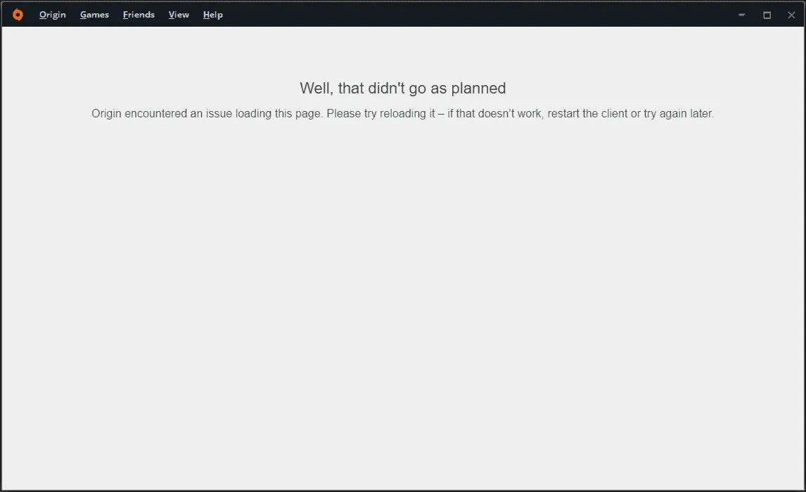 How to fix "Origin encountered an issue loading this page" error