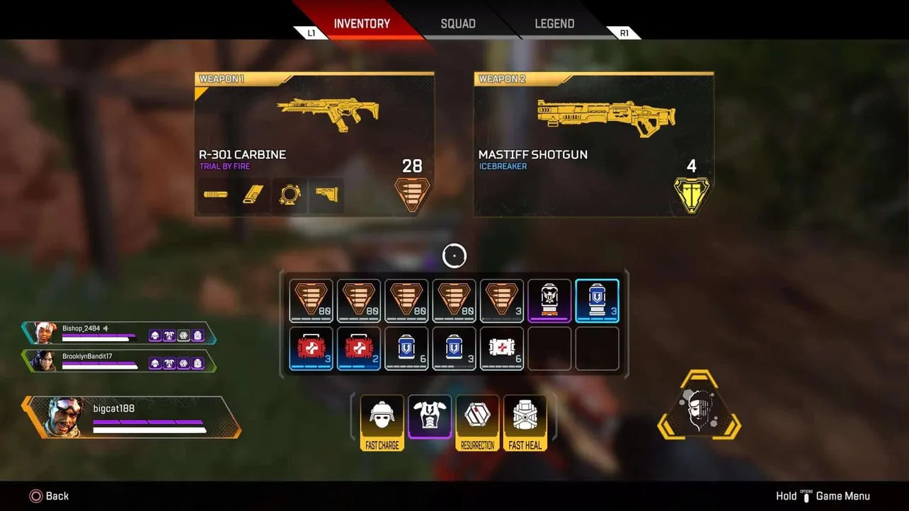 Apex Legends gold items abilities: Self revive shield, auto charging armor, 50% faster healing, and more