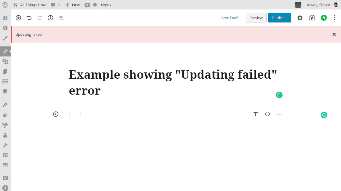🔨 FIX: "Updating failed" or "Publishing Failed" error in Gutenberg on a WordPress Nginx server