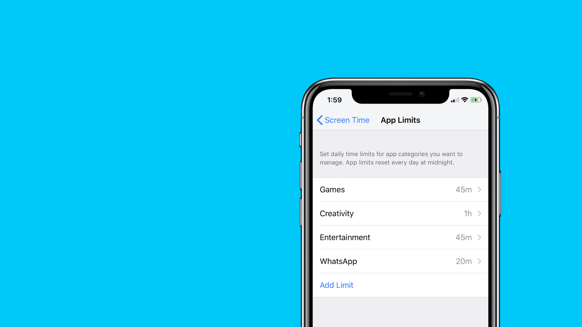 How to set App limits on iOS 12
