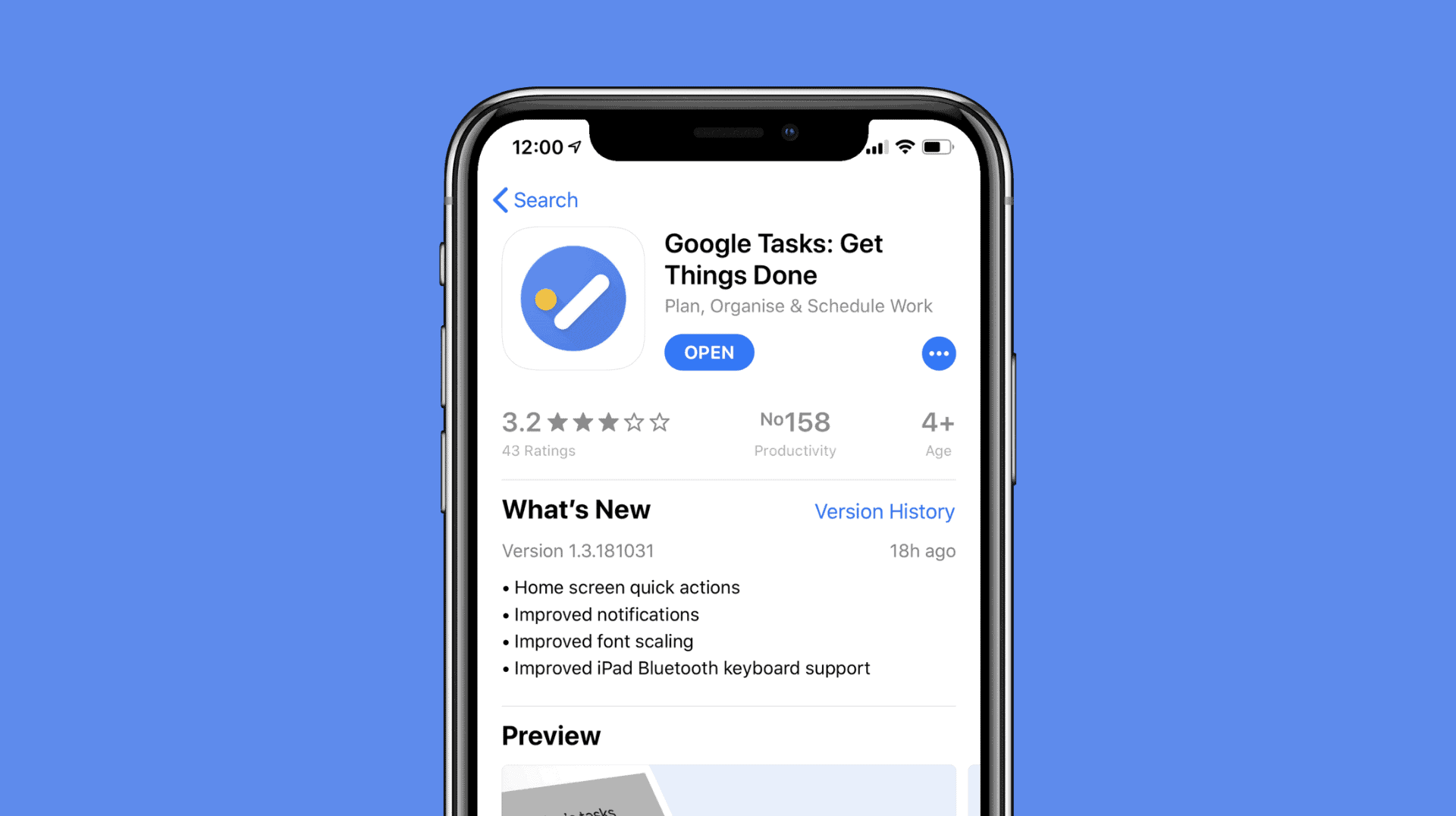 Google Tasks iOS app gains Quick Actions and a few other improvements