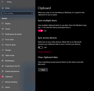 How to enable Clipboard (copy/paste) history in Windows 10