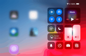 How to open Control Center on an iPad running iOS 12