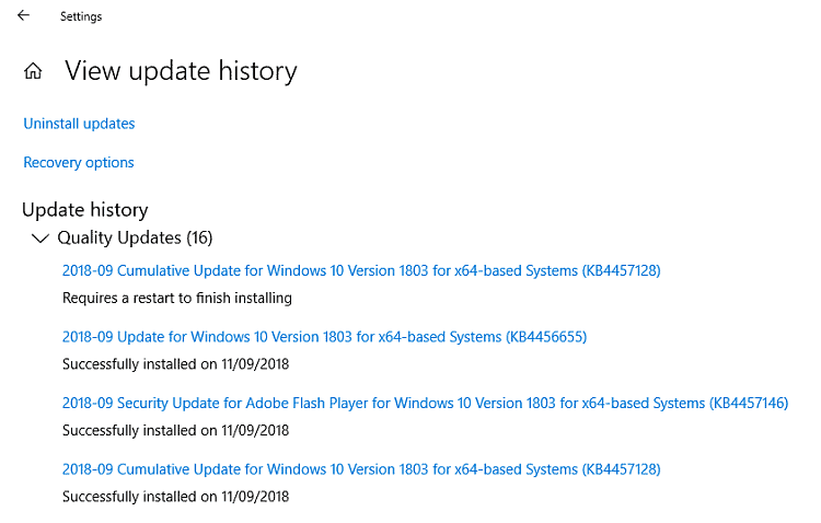 FIX: Windows 10 Cumulative Update KB4457128 (17134.285) Failed to Install Error 0x80073712