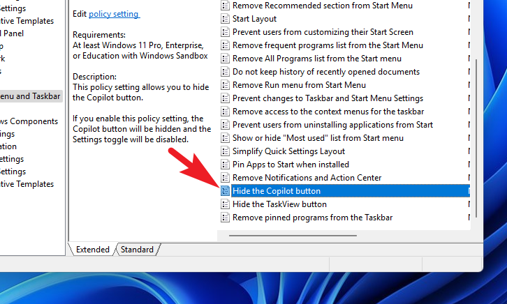 How to Remove Copilot Button from Windows 11 Taskbar image.