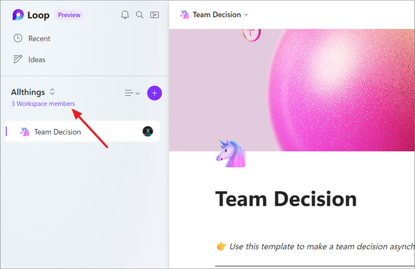How to Share a Workspace in Microsoft Loop