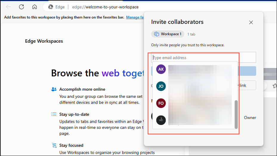 How to setup and use Microsoft Edge Workspaces