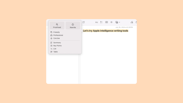How to use Apple Intelligence Writing Tools