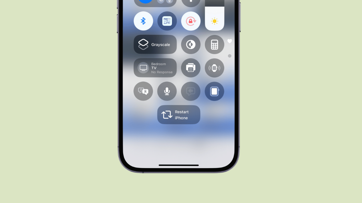 How to add 'Restart iPhone' shortcut to Control Center in iOS 18