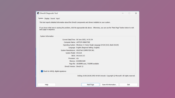 Use DirectX Diagnostic Tool for Troubleshooting in Windows 11