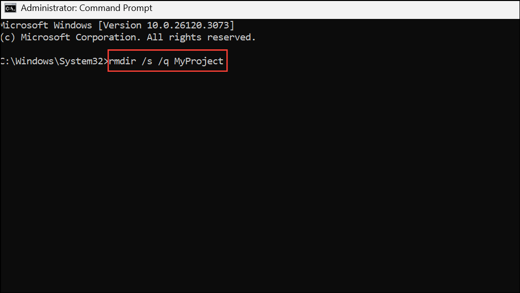 Delete Files and Folders Using Command Prompt in Windows 11