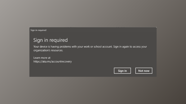 How to Fix "Sign In Required – Your Device Is Having Problems With Your Work or School Account" Error on Windows 11