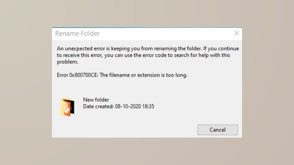 How to Fix Error 0x800700CE The Filename or Extension Is Too Long in Windows 11