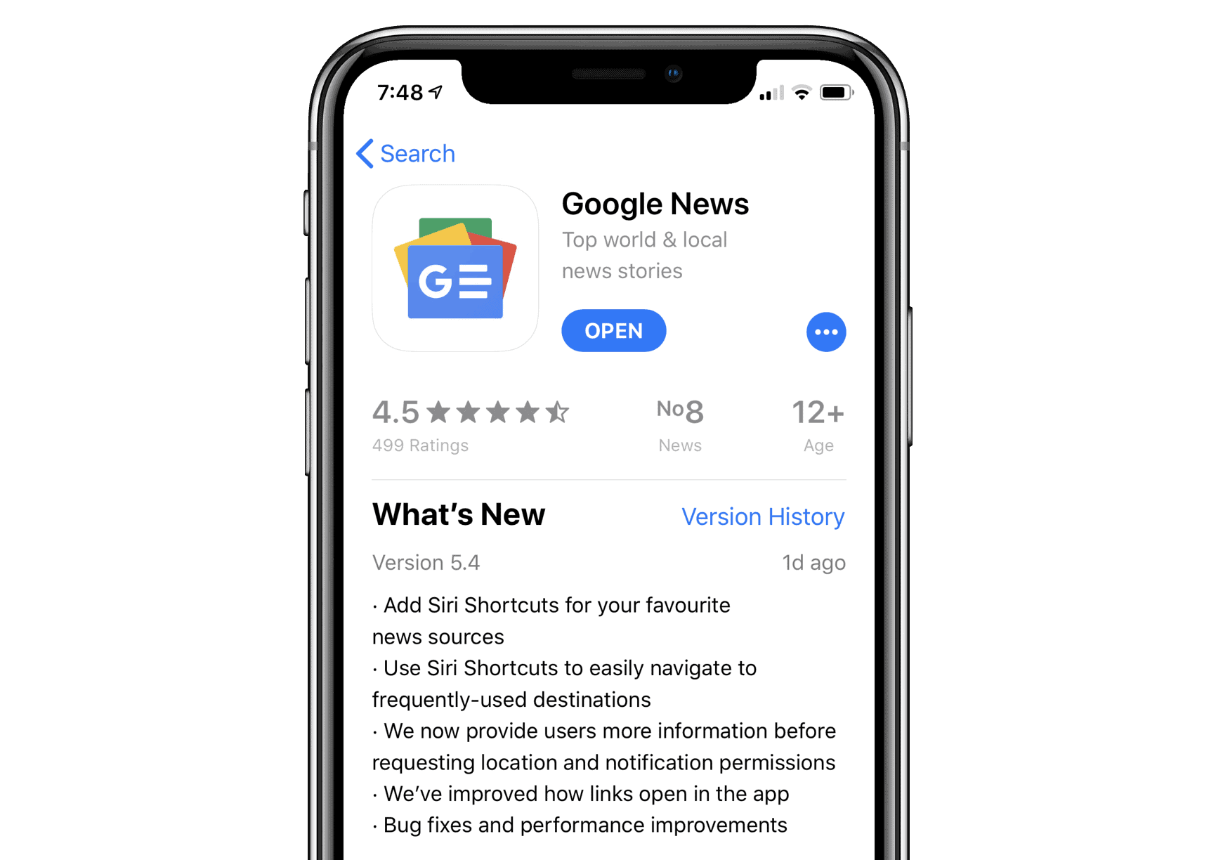 Siri Shortcuts now available in Google News iOS app