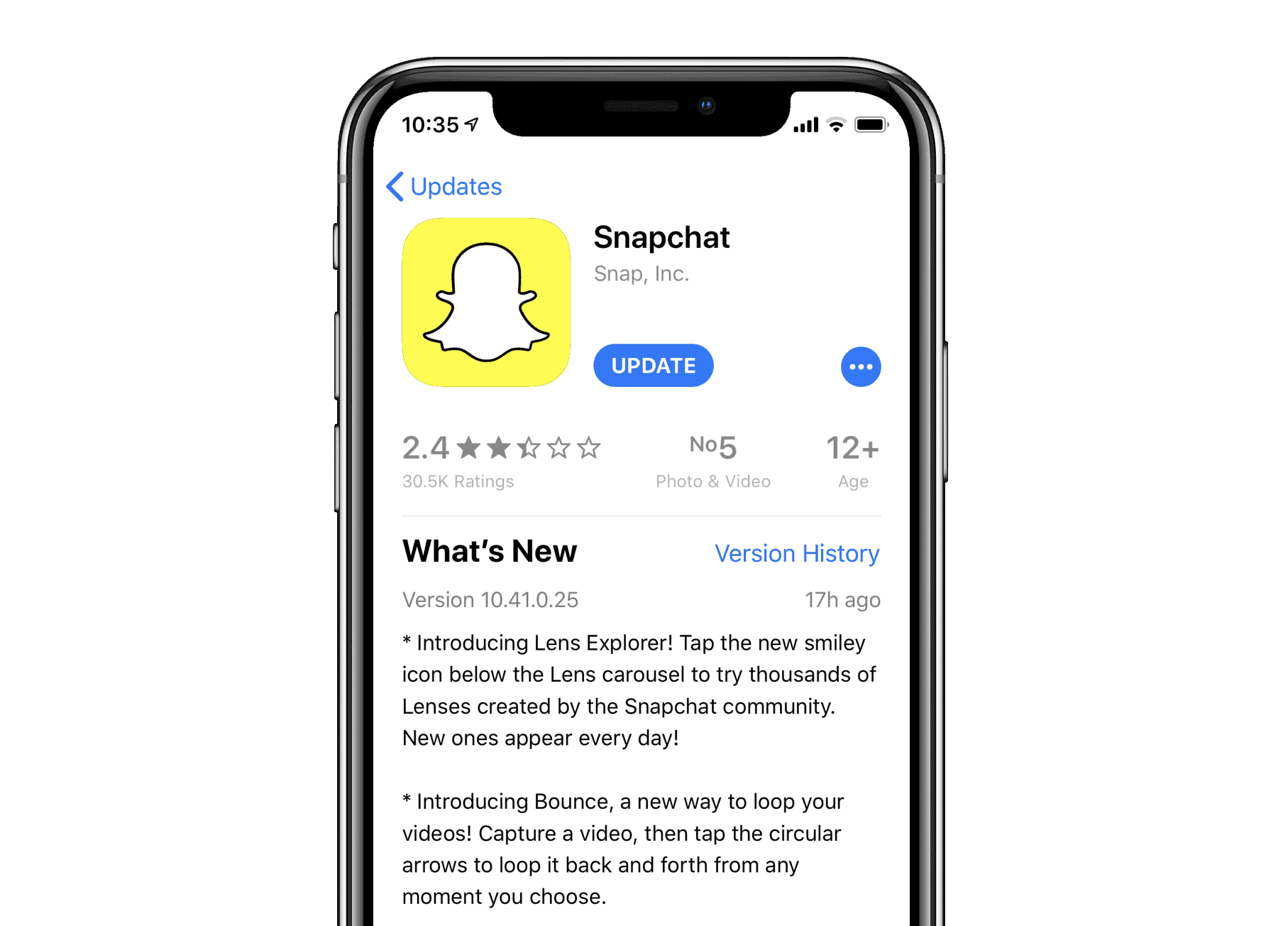 Snapchat app updated with two new features: Lens Explorer and Bounce