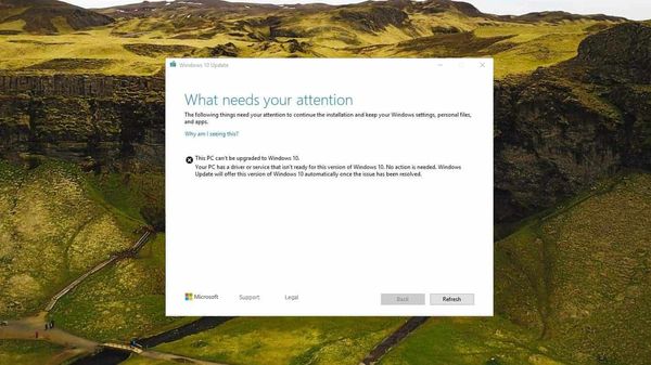 How to fix "Driver or service not ready to upgrade" error in Windows 10 May 2019 (1903) update