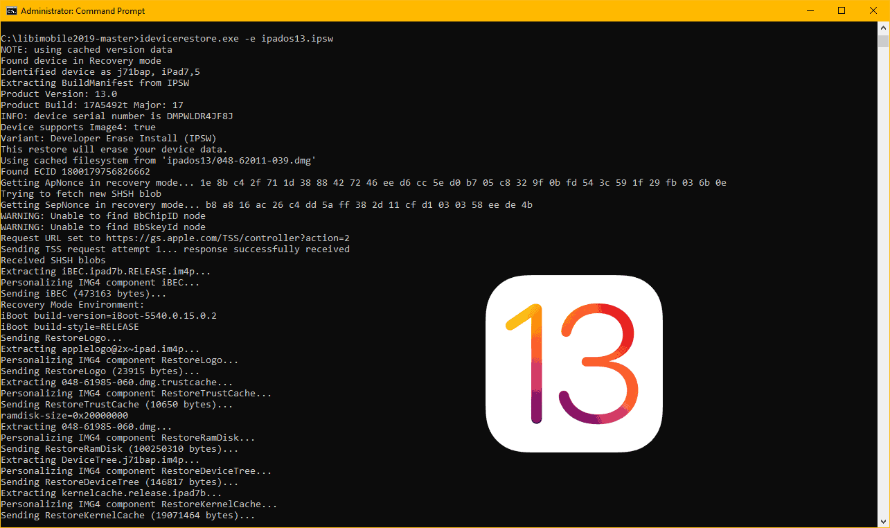 How to Install iOS 13 from Windows 10 Command Line (not iTunes)
