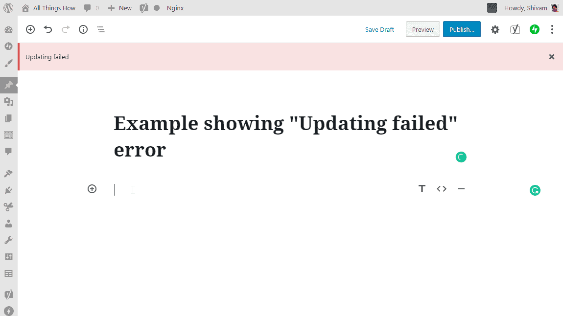 🔨 FIX: "Updating failed" or "Publishing Failed" error in Gutenberg on a WordPress Nginx server