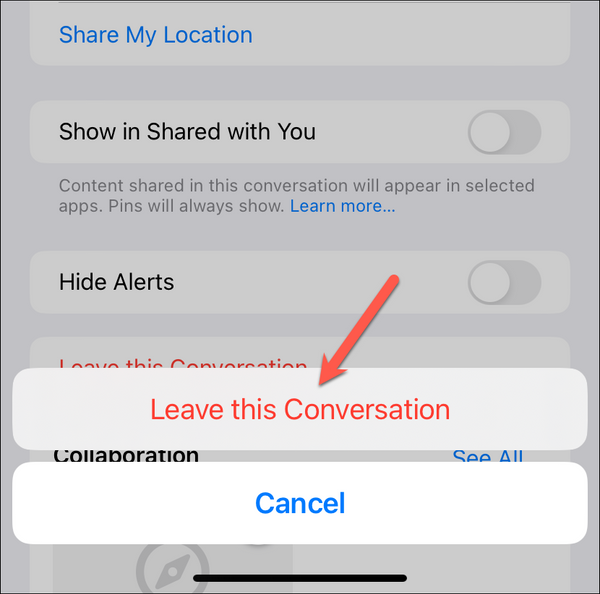 can you silently leave a group chat on imessage