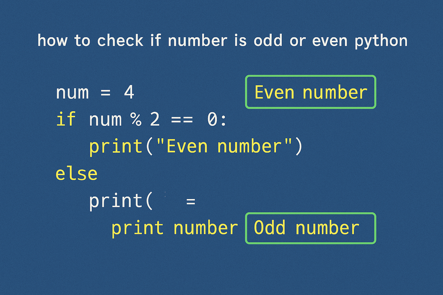 Check If a Number Is Odd or Even in Python
