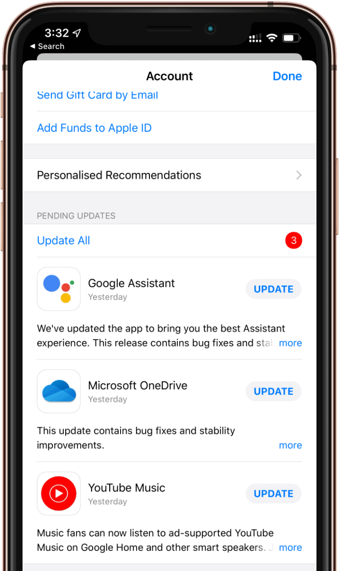 App Store Pending Updates iOS 13