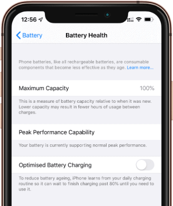Turn Off Optimized Battery Charging iOS 13
