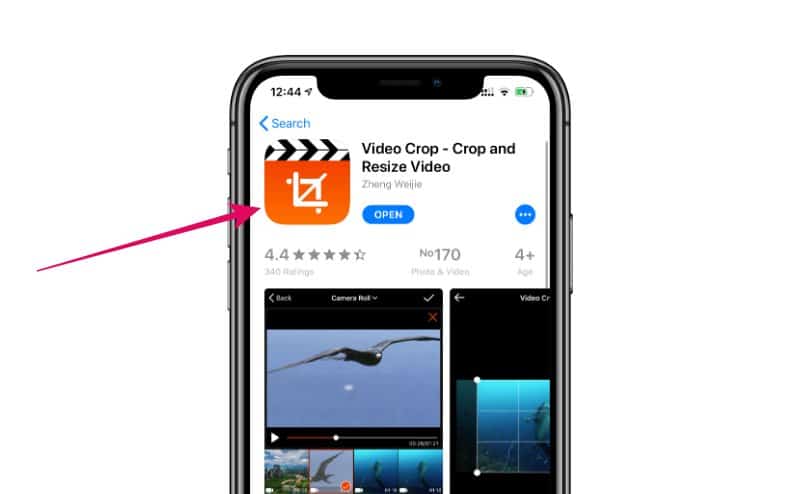 iPhone Crop Video App from App Store