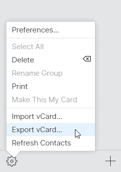 Export vCard iPhone Contacts iCloud