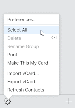 Select all contacts iCloud