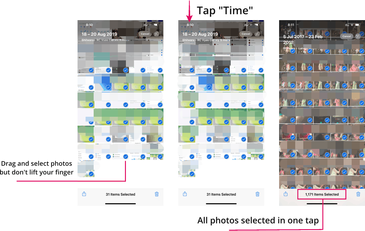 Select All Photos iPhone Time Trick