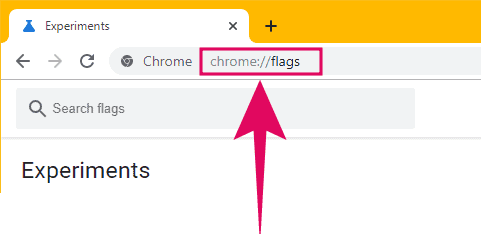 Chrome experimental features page