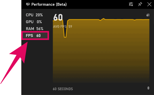 Show FPS in Windows 10 Game Bar Performance Overlay