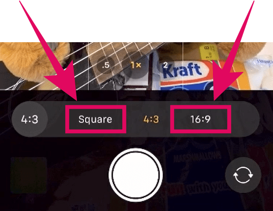 Take square or 16:9 pictures on iPhone 11
